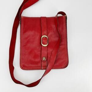 Patricia Nash Venezia Red Leather Crossbody Bag Boho Western Purse